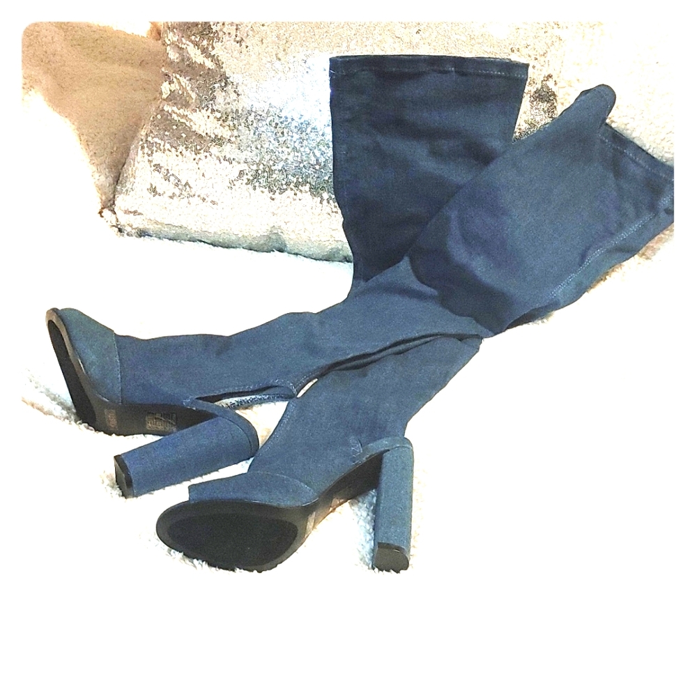 Over the Knee Denim Boots